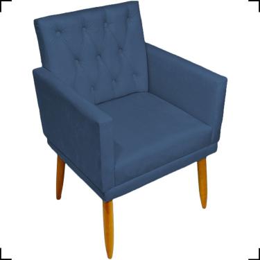 Imagem de Poltrona Decorativa Para Sala Recepção Nina Capitonê Suede Cores Pé Palito