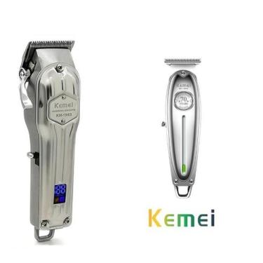 Imagem de Maquina Corta Cabelo Profissional Kemei Km 1983 + Acabamento KM 1949