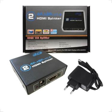 Imagem de Divisor Splitter Distribuidor De Sinal Hdmi 1x2 3d 4k X 2k V1.4 Duplicado 1080p Full Hd Versão