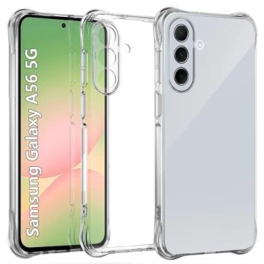 Imagem de USTIYA Capa para Samsung Galaxy A56 5G Capa de Uso Resistente, Bumper de Absorção de Choques em TPU Transparente, Protector da Câmera, com Espessamento nas Quatro Pontas da Carcasa