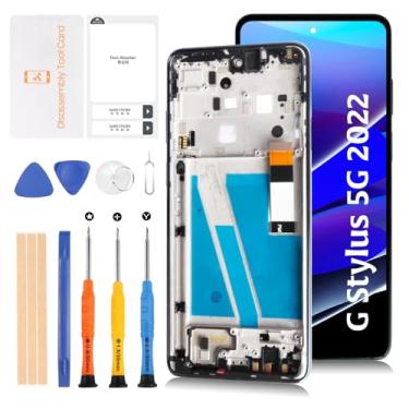Imagem de Olivechard Para Motorola Moto G Stylus 5G 2022 LCD de 6,8 polegadas com moldura azul de aço para substituição de tela LCD Touch Digitalizador Assembléia XT2215-1 XT2215-4 XT2215-2 com ferramentas de
