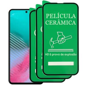 Imagem de 3 Películas Protetora de Cerâmica Compatível Samsung Galaxy M54 Cobertura Total, Não Quebra
