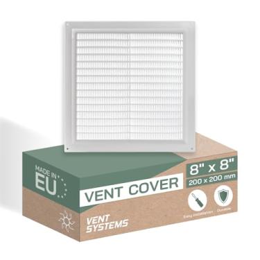 Imagem de Vent Systems Grade de retorno de ar de plástico para cobertura de ventilação de ar de 25,4 x 25,4 cm com tela de proteção de pragas embutida para cobertura de duto de ventilação de melhoria de casa 250 x 250 mm