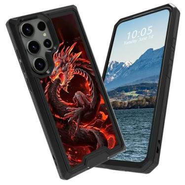 Imagem de BFDHGQZC Capa para celular Samsung Galaxy S25 Ultra 6,8 polegadas, híbrida, camada dupla, policarbonato rígido + TPU macio à prova de choque, capa protetora robusta para Samsung S25 Ultra, dragão