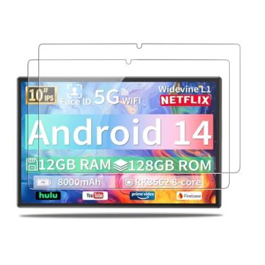 Imagem de NOUKAJU Protetor de tela para tablet JJGJ TAB10 de 10 polegadas, vidro temperado HD, dureza 9h, arranhões, anti-impressão digital, protetor de filme de vidro temperado para tablet JJGJ TAB10 de 10
