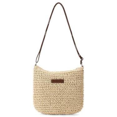 Imagem de RNIEGA Bolsas de praia de palha para mulheres bolsa transversal de verão bolsa de ombro bolsa de tecido para férias, Bege, Rniega Bolsas de praia de palha para mulheres, bolsa tiracolo de verão, bolsa