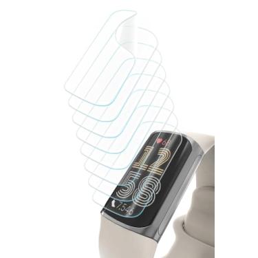 Imagem de Yaekea Pacote com 8 protetores de tela para Fitbit Fitbit Charge 6 / Charge 5, película protetora de TPU macio, HD transparente, cobertura total, resistente a arranhões