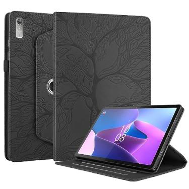 Imagem de TIPOYOROO Capa giratória para Lenovo Tab P11 2ª geração/Xiaoxin Pad Plus 2023 29.2 cm TB350FU/TB350XU Capa de couro PU leve com suporte para tablet Lenovo Tab P11 2ª geração de 11,5 polegadas - preta