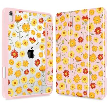 Imagem de May Chen Capa fina para iPad mini 7 (A17 Pro, 7ª geração) 2024/iPad mini 6 (6ª geração) 8,3 polegadas, [suporte de lápis embutido] capa à prova de choque, capa traseira transparente transparente e