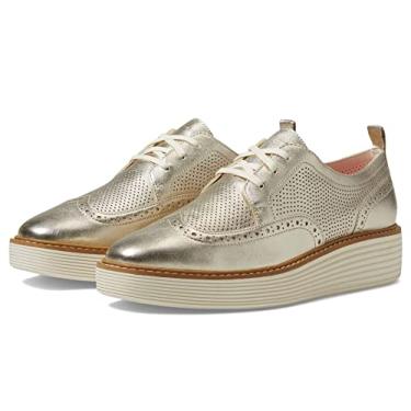 Imagem de Cole Haan Originalgrand Platform Wing Tip Oxford Gold Talca/Ivory 9 C - Wide
