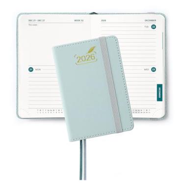 Imagem de BEZEND Mini agenda de bolso 2026 quinzenal e semanal (8,3 cm x 12 cm) para bolsa, dois dias por página (janeiro a 26 de dezembro) até fins de semana, calendário mensal, marcadores de fita, capa dura