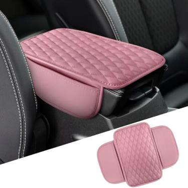 Imagem de vvag Capa de console central de carro, capa de apoio de braço de microfibra atualizada com 2 bolsas de armazenamento, protetor de caixa de armazenamento de console central resistente a arranhões