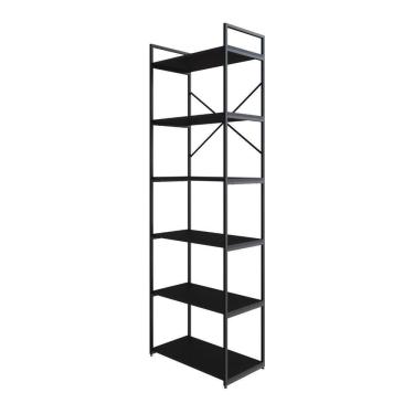 Imagem de Estante Alta C/06 Prateleiras 185x60x33cm Yon Preto Tx/ Preto Tx/