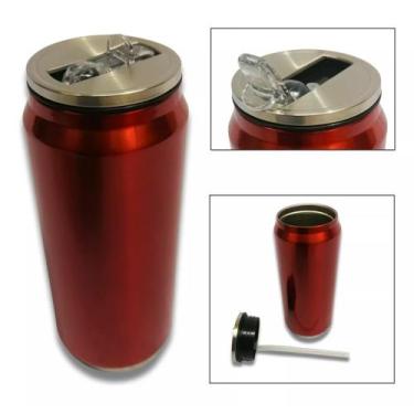 Imagem de Garrafa Termica Inox Agua 425ml Cantil Suco Squeeze Canudo - Redsuprem