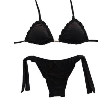 Imagem de Biquíni ripple bojo removível calcinha levanta bumbum de amarrar P ao 