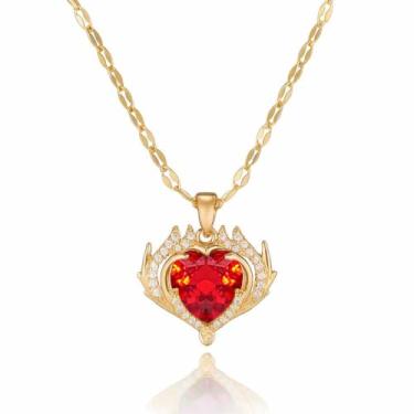 Imagem de Redariti Coleção de colares de pingente feminino – Correntes de liga de ouro e prata com pingentes de cristal, pedra da lua e declaração – Presente elegante para o Dia dos Namorados, aniversário