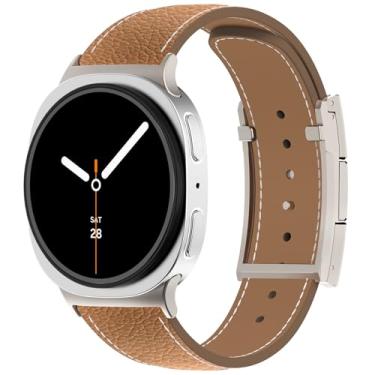 Imagem de CHANCHY Pulseira magnética de couro compatível com Samsung Galaxy Watch 8 de 40 mm/44 mm/clássico de 46 mm 2025, pulseira elegante de couro de grão superior sem lacunas para Galaxy Watch8 feminino e