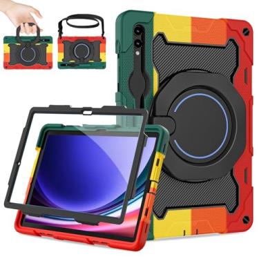 Imagem de ROISKIN Capa para Samsung Galaxy Tab S10+/S9 FE+/S9+ Plus 12,4 polegadas 2023, capa protetora resistente à prova de choque com protetor de tela, suporte, alça, alça de ombro e suporte para caneta