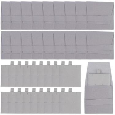 Imagem de SOFPLATE 20 conjuntos de joias de 8,5 x 8,2 cm bolsa envelope de joias com inserções de veludo cinza pano de microfibra macia exibição de dama de honra sacos de presentes quadrados para anéis, colares