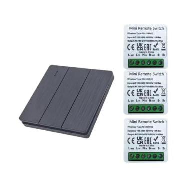 Imagem de Interruptor De Luz Inteligente Sem Fio RF 433Mhz Painel De Parede Com 