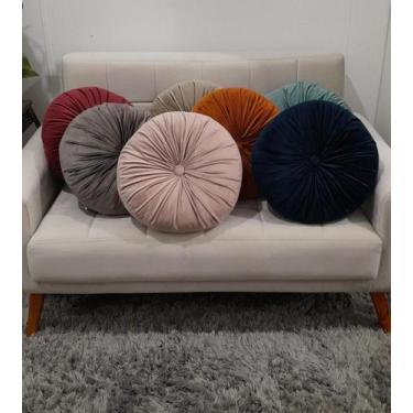 Imagem de Almofada Redonda Capitonê Zafu - Almophadaria, Verde Musgo