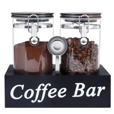 Imagem de Recipientes de café de vidro WYTAOHZL 2PCS 1600mL com prateleira e col
