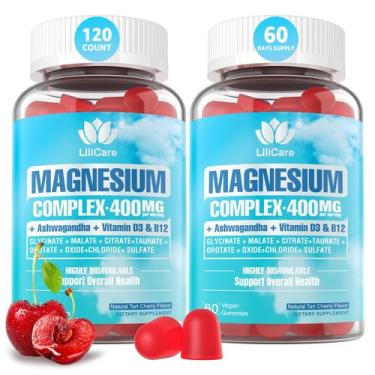 Imagem de Gomas de magnésio LILICARE 400 mg sem açúcar para mulheres e homens