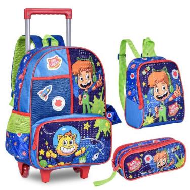 Imagem de Kit Mochila de Rodinhas Oficial GATO GALÁCTICO Clio GG24116K