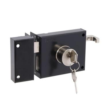 Imagem de Fechadura Sobrepor Para Portão Preta Pratice Soprano