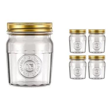 Imagem de Pote Vidro 500ml Americado Cereal Retro Vintage Bolacha 4Un - NADIR FI