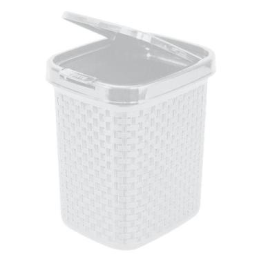 Imagem de Lixeira Rattan Com Click Branca 4,5L Nitron
