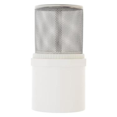 Imagem de PNXKTXO Tampa de filtro de aço inoxidável de 1,27 cm com conector de PVC para cabeça de filtro de tubo de PVC de 1,27 cm, filtros de sucção para remoção de detritos e bomba de irrigação (1/2 polegada)