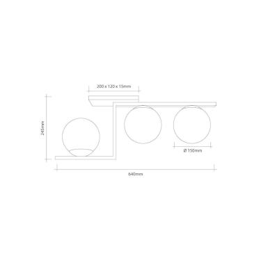 Imagem de Lustre Plafon Havana 3 Startec Preto 64Cm - Alumínio E Vidro