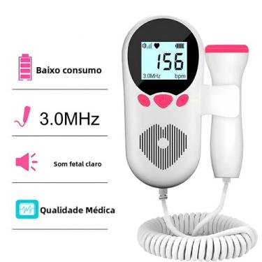 Imagem de Monitor De Batimentos Cardíacos Pré-natal Portátil Doppler Fetal Sem R