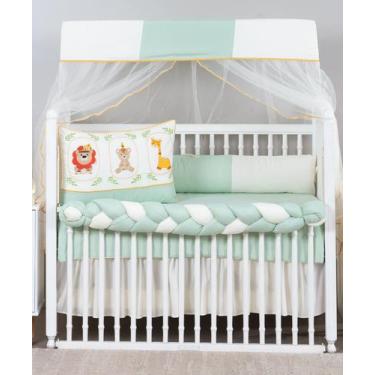 Imagem de kit de berço americano 509 selva 9 peças modelo meia trança - remi enx