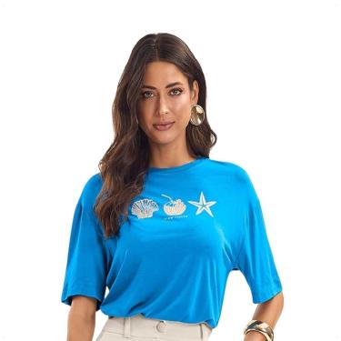 Imagem de Blusa T- Shirt Feminina Manga Curta Estampa Com Brilho Foil-Feminino