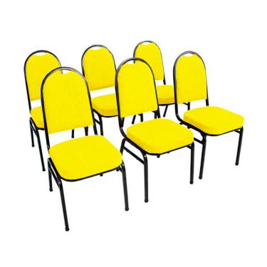 Imagem de Kit com 6 Cadeiras para Auditórios Linha Hotel Amarelo