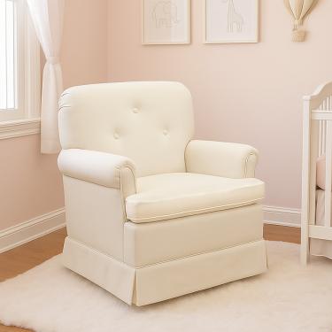 Imagem de Poltrona de Amamentação Base Balanço Lígia Sintético Bege E03 - D'Rossi