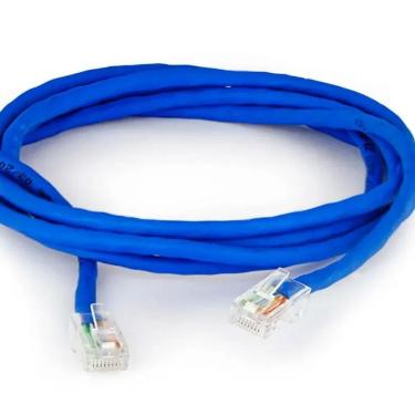 Imagem de Cabo De Rede 1 Metros Cat 5 Azul Internet Montado