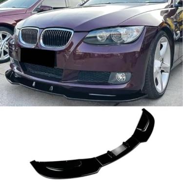 Imagem de Peça de modificação do difusor de lábio do spoiler do para-choque dianteiro do carro compatível com 3 séries E92 E93 2006-2013 acessórios protetor de para-choque (preto brilhante)