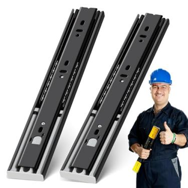 Imagem de Alça de empiração de 25,4 a 60,96 cm com 3 dobras de elástico lateral para pendurar na gaveta, capacidade de carga pesada de 45,72 kg, preto, 1 conjunto (metal, 25,4 a 60,96 cm), 20 Inch, Black