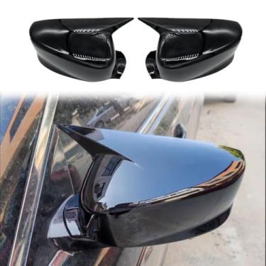 Imagem de XYHGM Capa de espelhos retrovisores ABS adequada para Honda Accord 8ª geração 2008-2012 Ox Horn Side Rear View Mirror Cover Side Rear View Guard Cover Acessórios exteriores 2 peças - Sem seta (preto