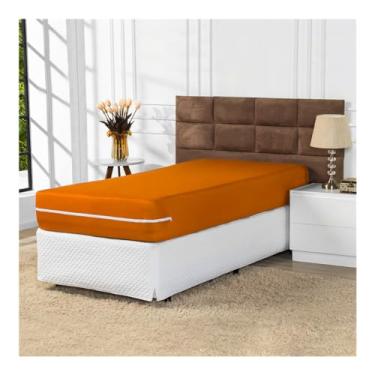 Imagem de Capa de Colchão com Ziper Solteiro (Laranja)