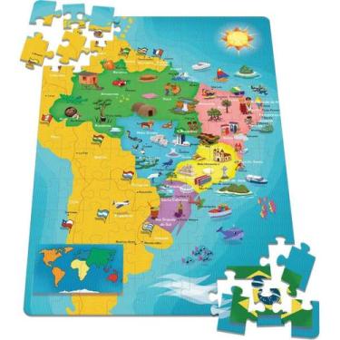 Imagem de Quebra-Cabeça - Mapa do Brasil - 100 Peças - Toyster
