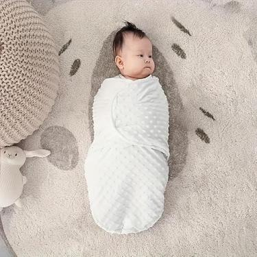 Imagem de Cobertor para recém-nascidos outono/inverno, saco de dormir quente forrado com lã com tecido de feijão 3D para toque confortável, para bebês de 0 a 6 meses