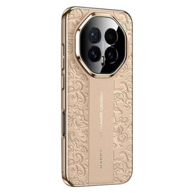 Imagem de POYUFRG Capa ultrafina para Honor Magic 8 Pro/Magic 8, capa de couro galvanizado de luxo leve capa de proteção de lente com tudo incluído, dourado, 8