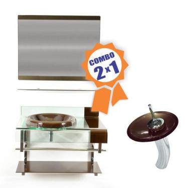 Imagem de Combo 2 em 1 - Gabinete 70cm Turquia + Torneira Ibiza - EKASA, Marrom