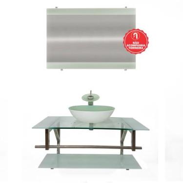 Imagem de Gabinete de Vidro 90cm para Banheiro Itália - EKASA, Branco