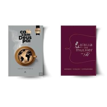 Imagem de Kit: CAFÉ COM DEUS PAI 2026 + BÍBLIA DA MULHER DE FÉ NVI - COURO SOFT 