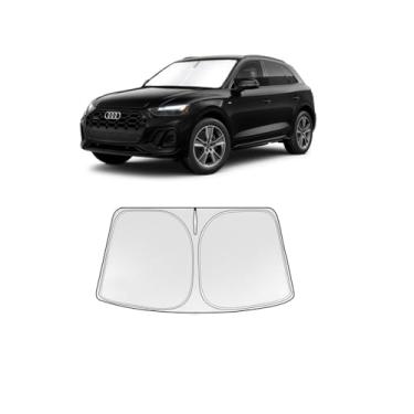 Imagem de Guarda-sol dobrável WODSTA Cobertura total Para-brisa Para-brisa Compatível com Audi Q5 2018-2025 4 Camadas Espessado Viseira de Janelas 240T Poliéster Para-brisas Para-brisas